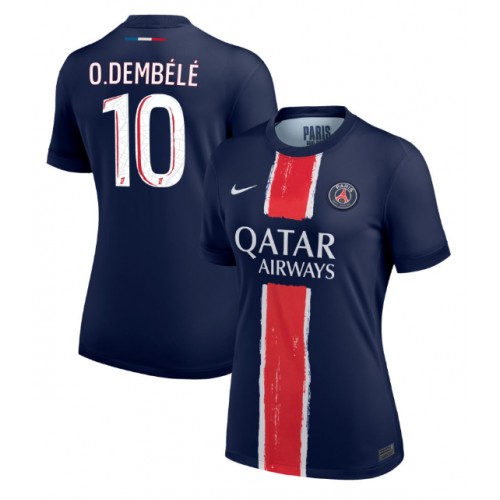 Fotballdrakt Dame Paris Saint-Germain Ousmane Dembele #10 Hjemmedrakt 2024-25 Kortermet